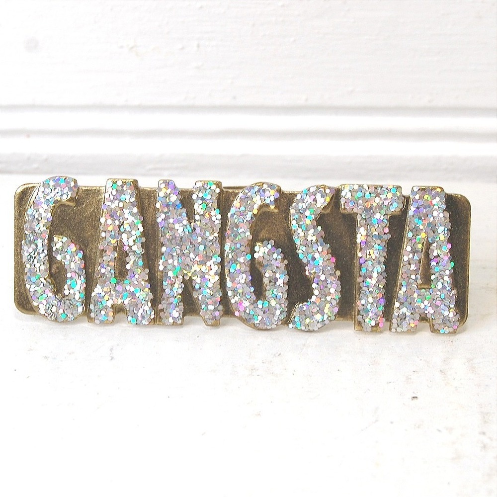 Gangsta Ring Spell out 3 Finger Adjustable Gold-tone‎ jewelry Rubie's Costume